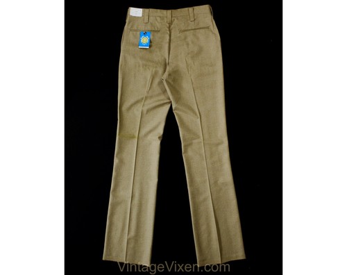 Men's Medium 60s Pants - Mod Late 1960s Khaki Brown Tailored Trouser - 32 x 37 - Picture 8 of 10
