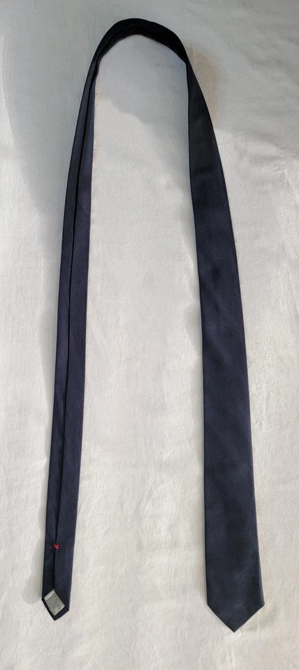 Corbata de algodón Brunello Cucinelli para hombre - pata de gallo azul marino Foto 4 de 4