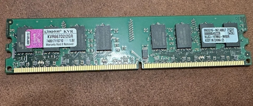 Set of 3 for 6GB - kingston KVR667D2/2GR  2GB PC2-5300 DDR2-667MHz CL5 240-Pin  - Image 2 of 2