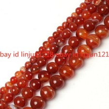 Natural Red Striped Agate Onyx Gemstone Round Loose Beads 6/8/10/12/14mm