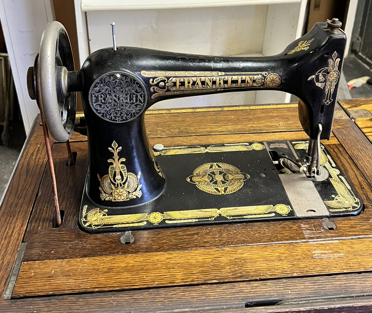 Antique Franklin treadle Sewing Machine 1920s in Ornate Oak eBay