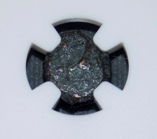 NGC GIUDAEA Alex. Moneta antica Jannaeus 103-76 a.C. AE Prutah acaro della vedova biblica - Foto 3 di 4