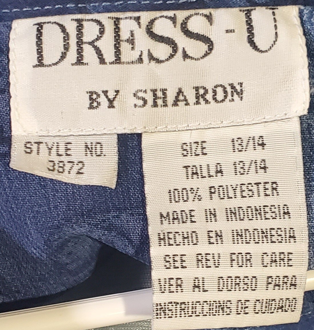 Vintage Dress U By Sharon 2pc Maxi Dress 13/14 Set Blue Water Swirls Floral EUC