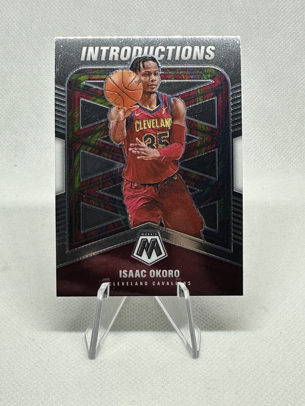 2020-21 Panini Mosaic Isaac Okoro Introductions #3 Cleveland Cavaliers Rookie RC
