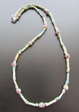 NILE  Ancient Egyptian Amulet Mummy Bead Necklace ca 600 BC