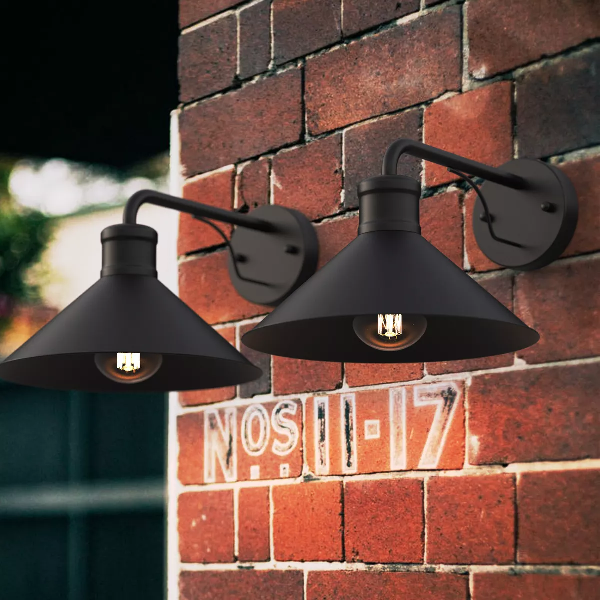 2X Outdoor Wall Lights Wall Mount Classic Farmhouse Wall Sconce E27 Barn Lights