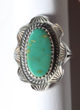 Vintage Sterling Silver  Royston Turquoise Southwestern Ring Size 5.75