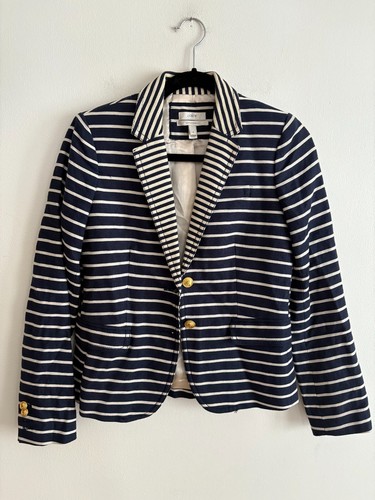 Sweat à Capuche J.Crew Femme - Taille XXS, Rayures Bleues Et Blanches, Coton, Occasion En Très Bon état
