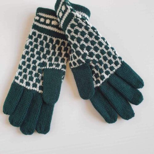 Size Age 2 Kids Vintage Unworn 70s Deadstock Mittens Gloves Green - Picture 1 of 3