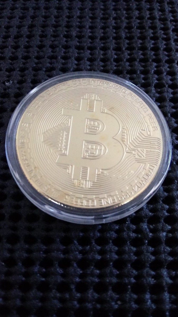 Gold Tone Physical Bitcoin Round Collectible BTC Coin | eBay