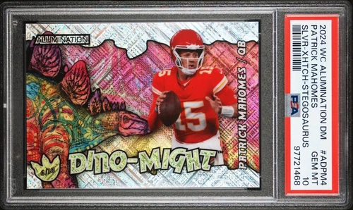2023 Wild Card Alumination Dino-Might Patrick Mahomes Silver Shimmer /10 PSA 10