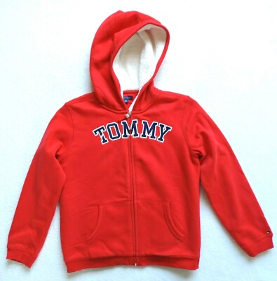 Tommy Hilfiger Big Girl's Full-Zip Sherpa-Lined Logo Hoodie Size: XL(16)