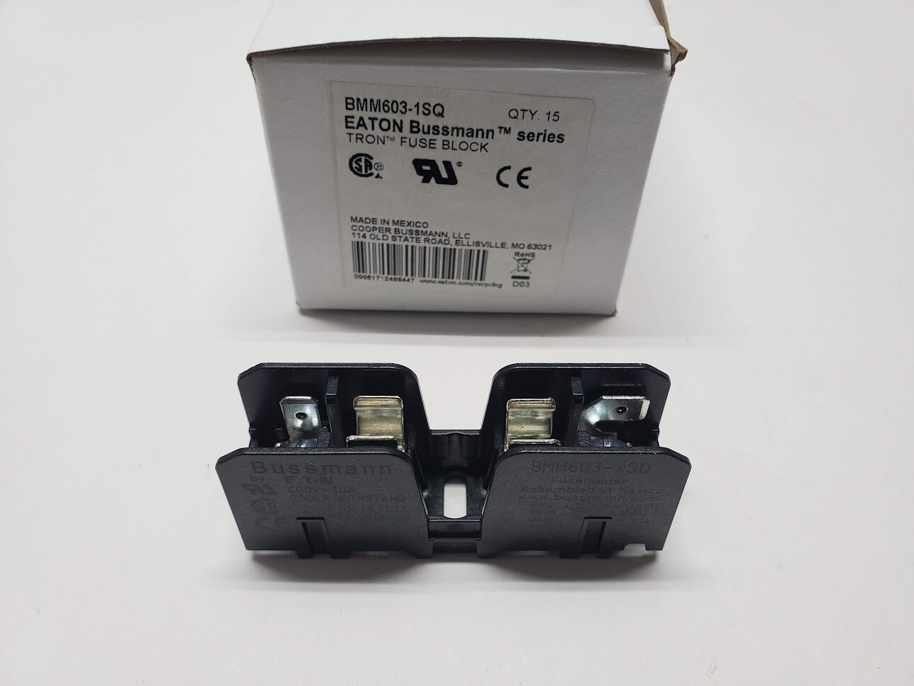 New Eaton Bussmann Fuse Holder Block BMM603-1SQ BMM6031SQ - Sold Individually