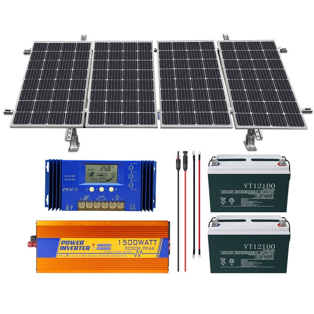 ECO 800W Watt 24 Volt Complete Solar Panel System For Home Garden Farm