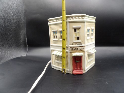 Vintage Winter Valley Cottages Porcelain Lighted House Walgreens Drug Store - Picture 11 of 12