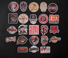 SF San Francisco Giants Vinyl Stickers MLB Baseball Logo Bay Area Black Orange