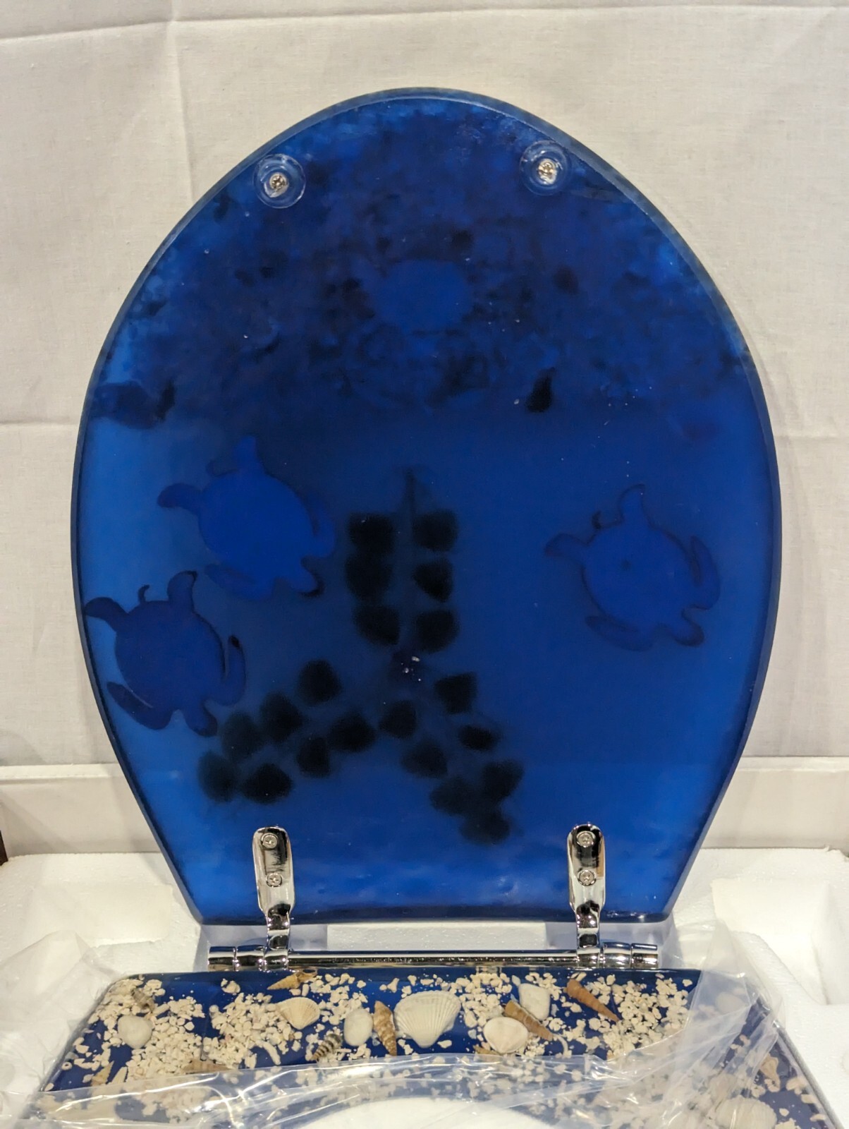 Toilet Seat Lid Ocean Series Art Resin With Crab And Sea Turtles Design