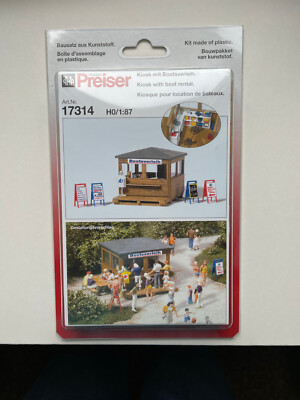 Preiser 17314 HO 1:87; Kiosk mit Bootsverleih. Bausatz, NEU & OVP