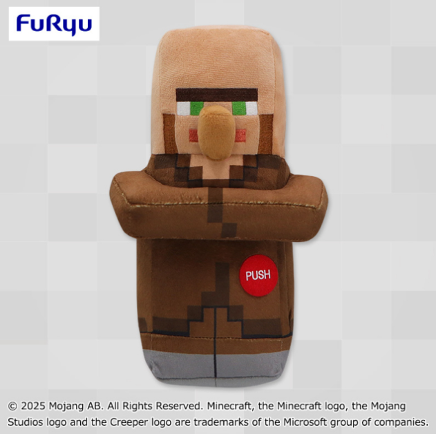 MINECRAFTBIG plush toy with villager voice 25×15×12cm Japan import