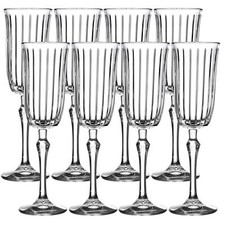 Set of 4/8 Tall Footed Champagne Wine Prosecco Flute Wedding Glasses 175ml