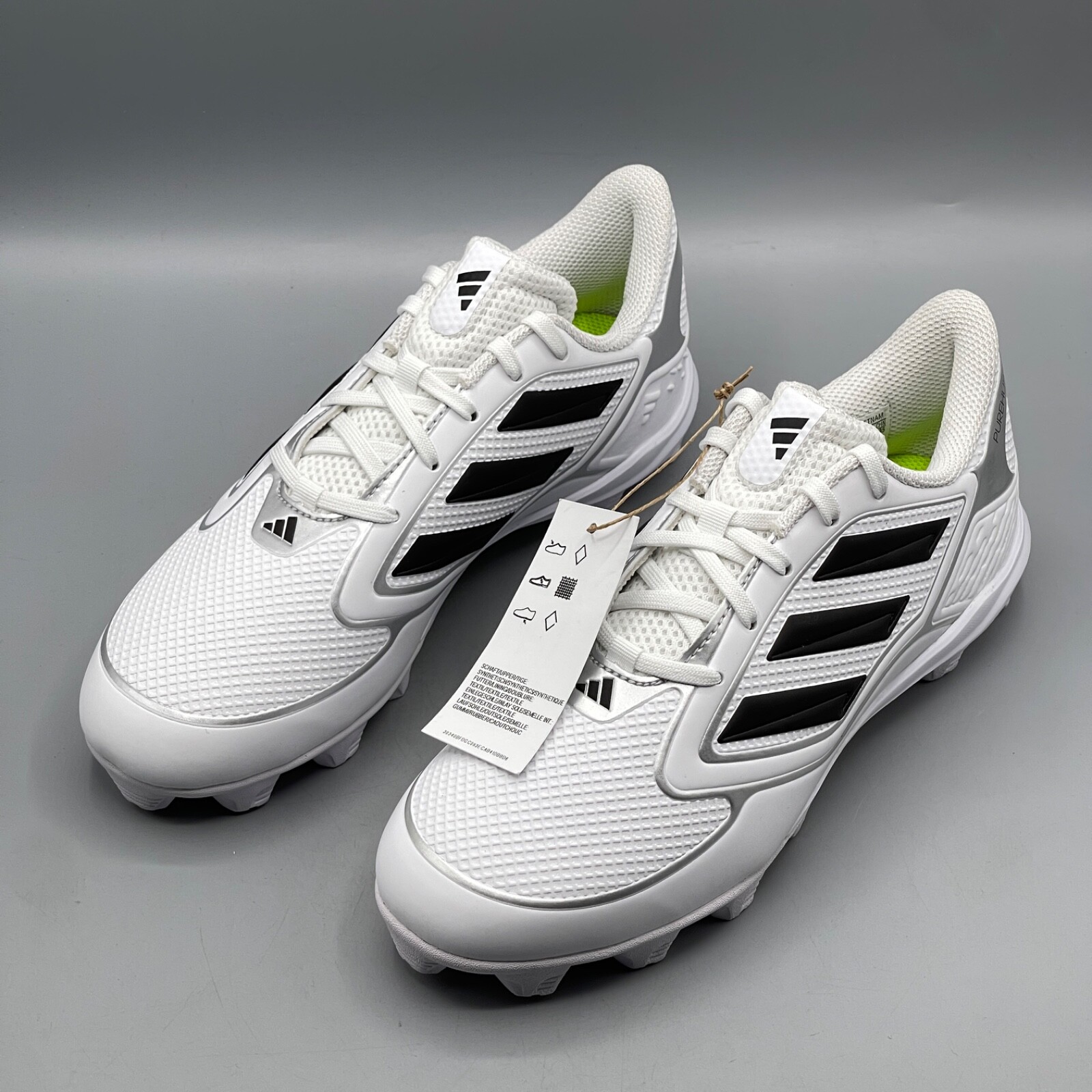 Adidas Baseball Cleats Women’s 9.5 White PureHustle 3 MD Softball Molded IG7139