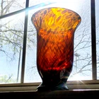 Vintage Large Tortoise Murano Glass Footed Vase