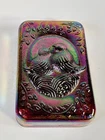 Fenton Love Birds Iridescent Carnival Glass Embossed Paperweight 4" x 2 1/2"