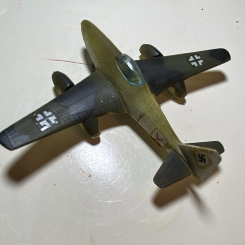 Messerschmitt ME-262 Diecast Military Airplane Model Green Black White Vintage