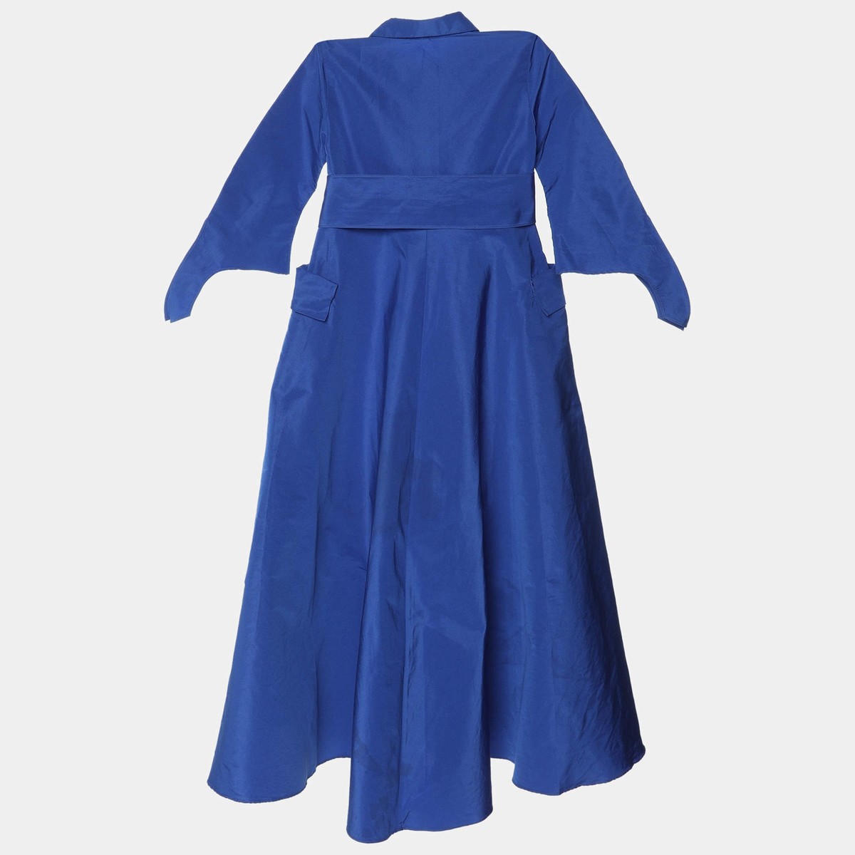 Carolina Herrera Royal Blue Taffeta Pocketed Flared Shirt Dress M | eBay