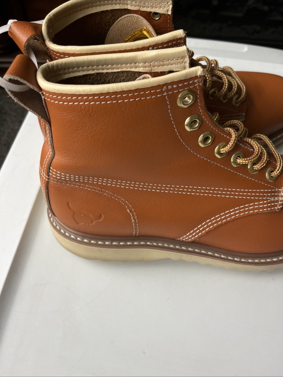 Texas Steer Lites Leather Steel Toe Work Boots Men Size 9E NWOB | eBay