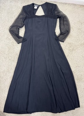 VTG Brioche Women s Witchy Whimsigoth Vampire Bride Dress Sheer Sleeves Size 7/8
