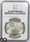 1923 Peace Dollar NGC MS 63
