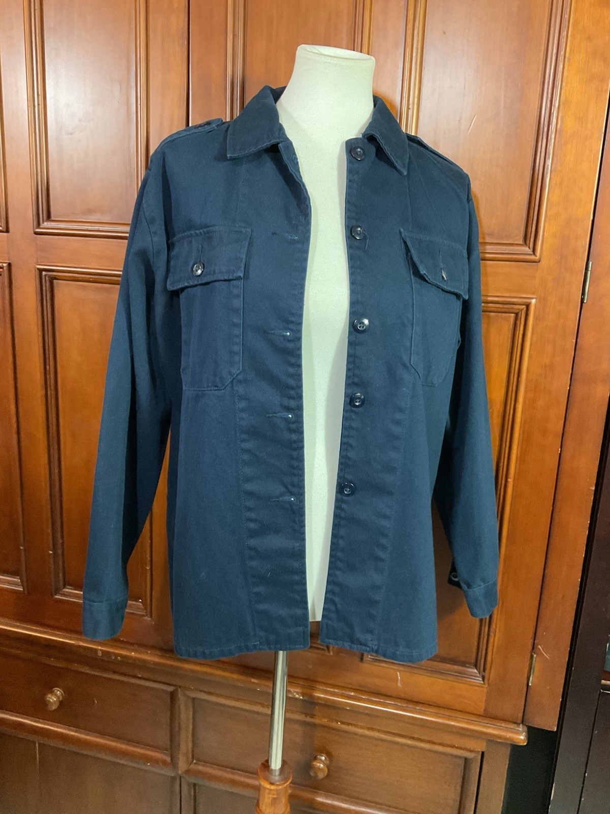 Forever 21 Solid Navy Blue Buttoned Pocketed Jack… - image 11