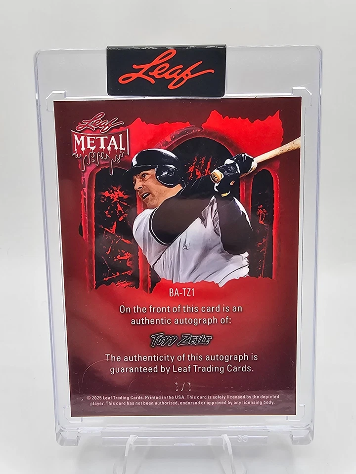 Hoja de metal Todd Zeile 2025 automático/1 calabaza paralelo Chicago White Sox AU 1/1 Foto 2 de 2