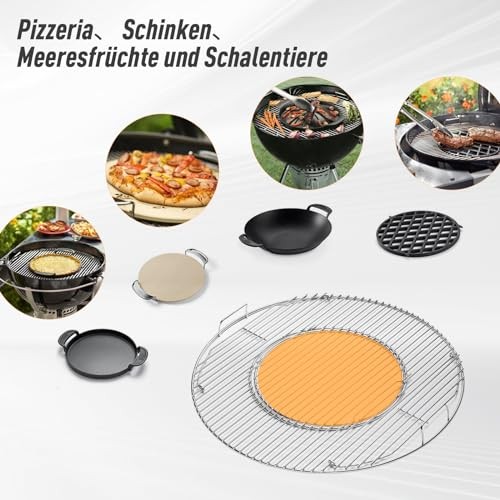 Replacement Hinged Cooking Grate for Weber 22.5 Inch Kettle Performer Master-Tou