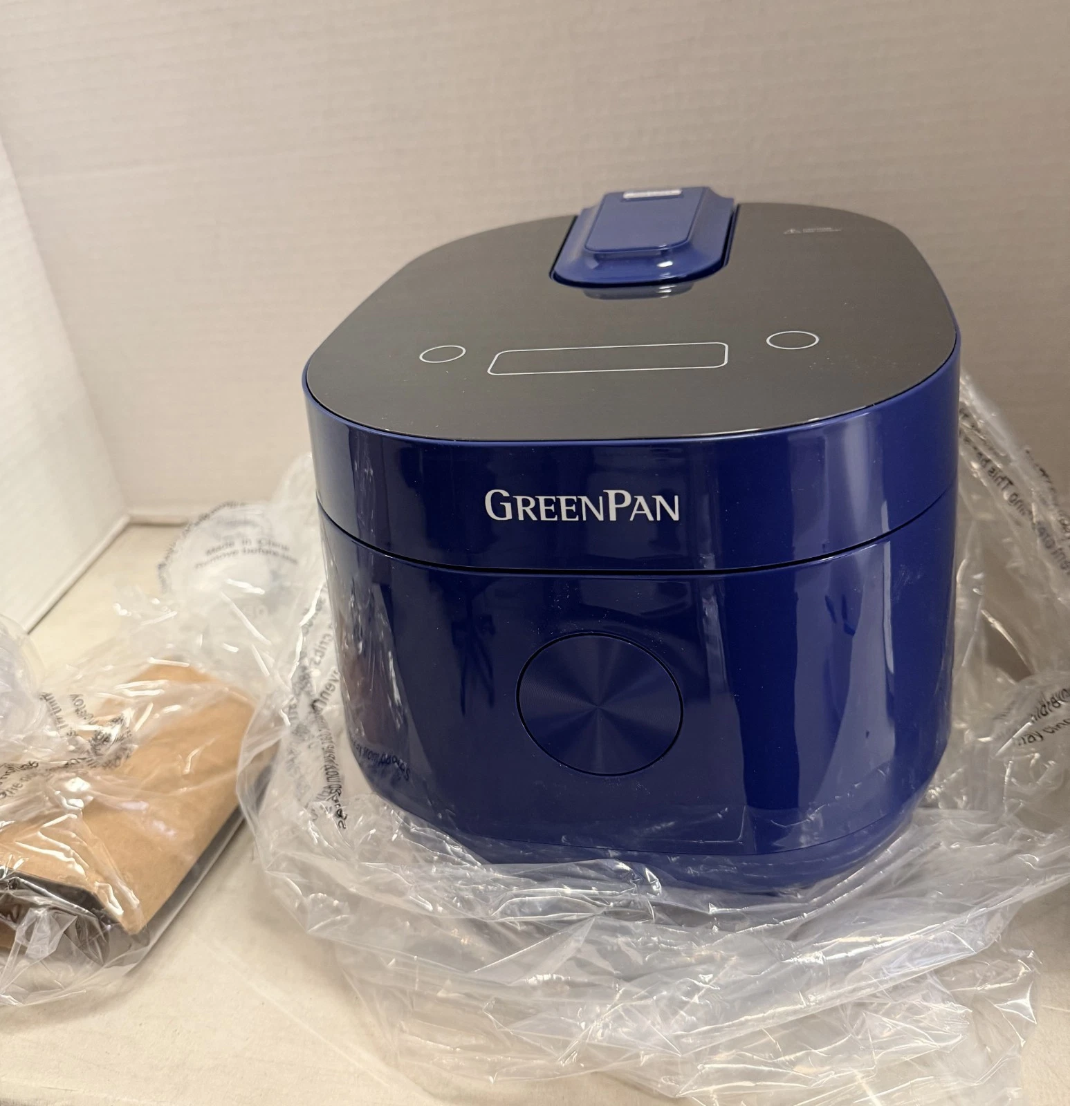 GreenPan 4 cup Ceramic Fuzzy Logic Carb Reducing Rice Cooker-NIGHT BLUE-K92776