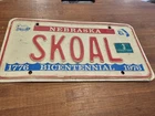 Vintage Nebraska License Plate Vanity Personalized SKOAL (101)