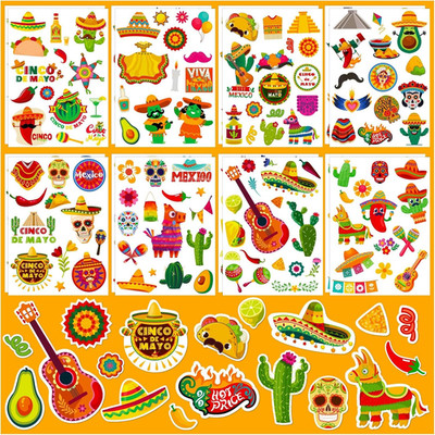 Cinco De Mayo Stickers for Kids, 236Pcs Funny Mexican Fiesta Stickers for Mexica