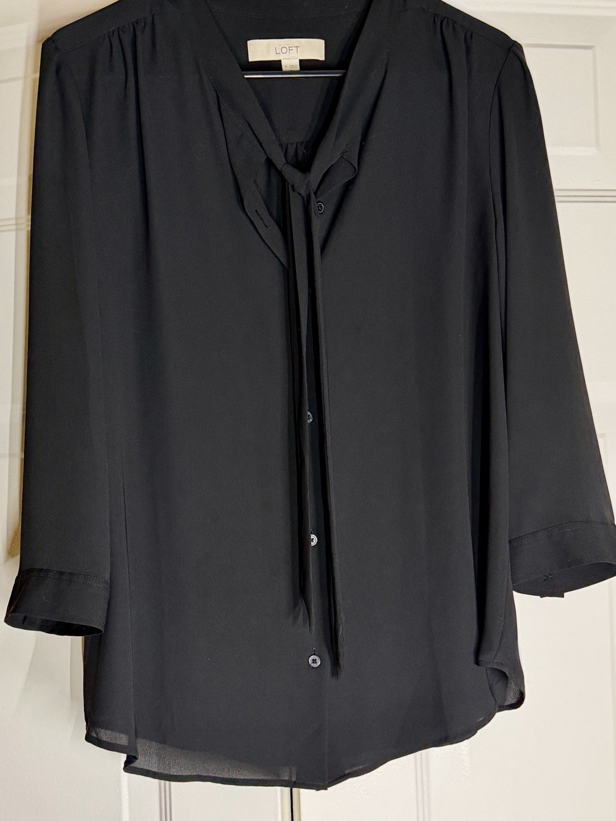 LOFT Sheer Polyester Button Down Blouse With Alte… - image 9