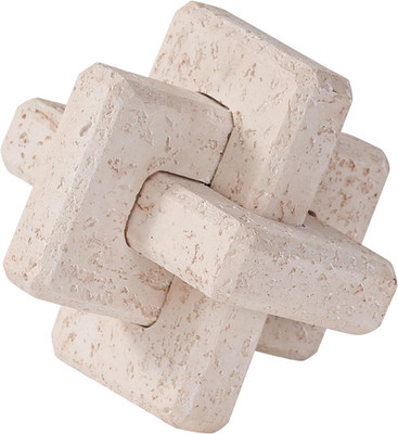 3-Link Knot Resin Travertine Decor, Coffee Table Decor, Book Shelf Entry Table D