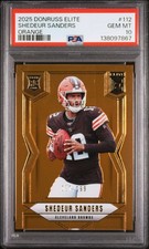 2025 PANINI DONRUSS ELITE ORANGE #112 SHEDEUR SANDERS 037/199 PSA 10