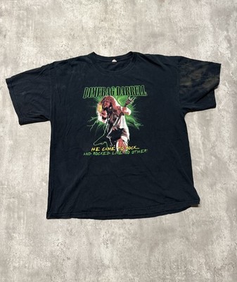 Vtg Y2K Dimebag Darrell Pantera T-Shirt Rock Metal Black Rare Guitar  Promo