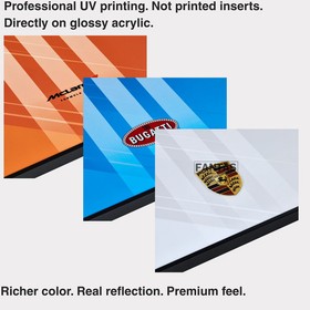 Acrylic Top-Speed Wall Mount Display for LEGO&reg; Technic&trade; McLaren/Porsche Orange