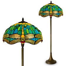 Tiffany Style Floor Lamp 16inch Traditional Stained Glass Standing Lamp  HandArt