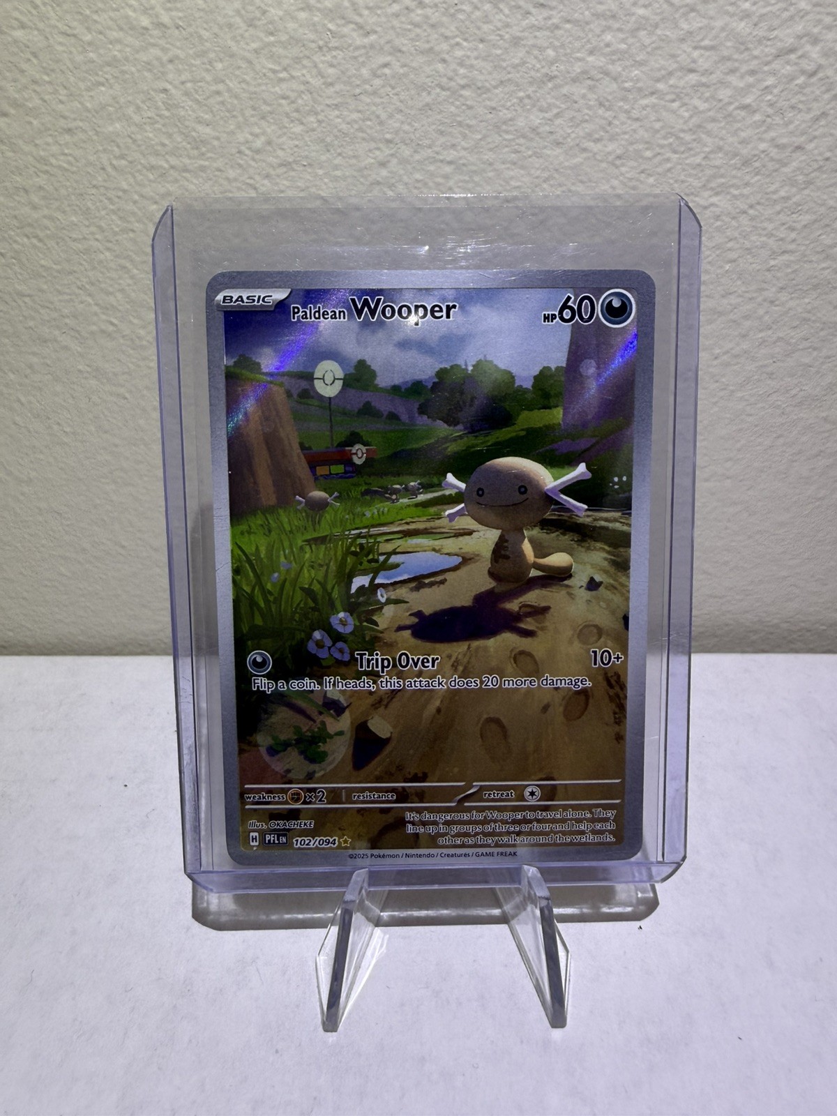 Pokémon TCG Paldean Wooper 102/094 Illustration Rare Phantasmal Flames NM