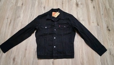 Levis Black Stretch Denim Trucker Jacket NWT Mens Medium Comfort Fit