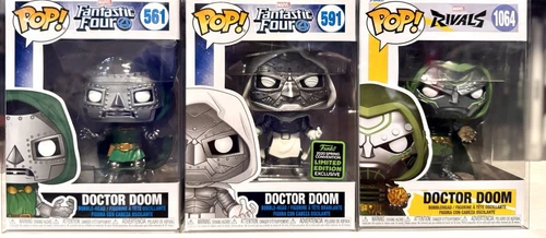 DOCTOR DOOM 3 Funko Pops Marvel FF God Emperor 591 ECCC 2020 561 1064 PROTECTORES