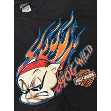 T-shirt Harley Davidson Looney Tunes Taz Bugs Bunny Sylvester 2XL nera