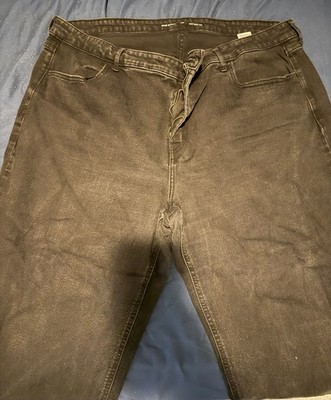 Old Navy Rockstar Women's Black Skinny Mid Rise Denim Jeans Size 24 Button Zip