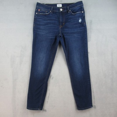 Hudson Natalie Super Skinny Jeans Womens 30 Dark Wash Distressed Mid Rise Denim